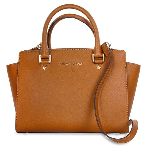 michael kors medium selma saffiano satchel brown|Michael Kors selma medium messenger.